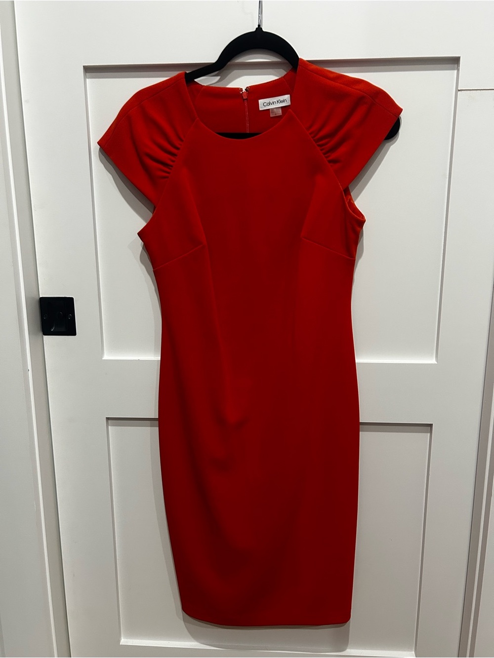 Calvin Klein Bold Orange Cap Sleeve Sheath Dress